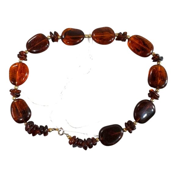 Vintage Baltic Amber Beaded Necklace Gold-Tone Clasp & Loose Beads NEEDS REPAIR - Picture 7 of 9